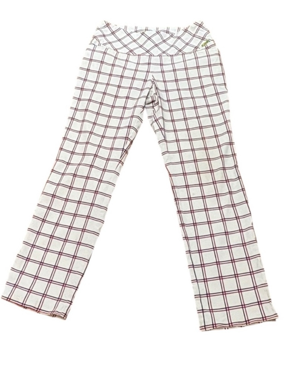 Swing Control Red White and Blue Plaid Straight-Leg Pants Size 12